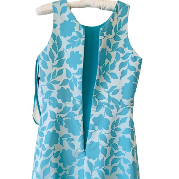 NEW Tahari ASL Dress Floral Embroidered Blue White Cocktail Women’s 2P 2 Petite - Picture 4 of 16